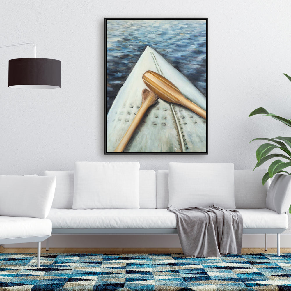 Canoe Adventure Framed Canvas | Marine Sports Home Decor