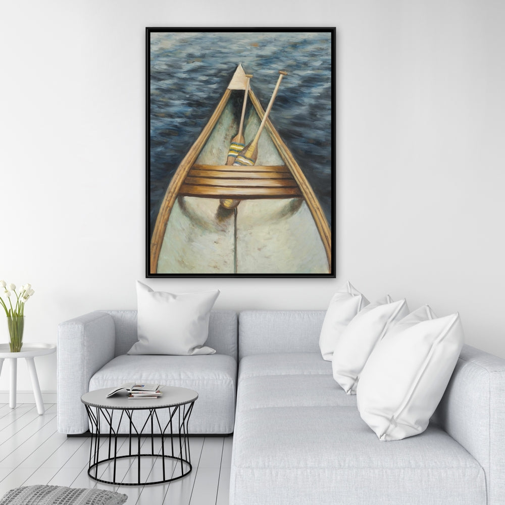 Canoeing on the Lake Framed Canvas | Marine Hobbies Decor