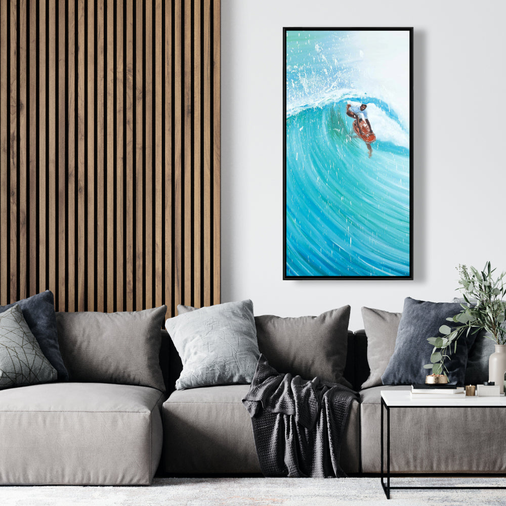 Surfer in the Wave Canvas | Contemporary Home Decor Art