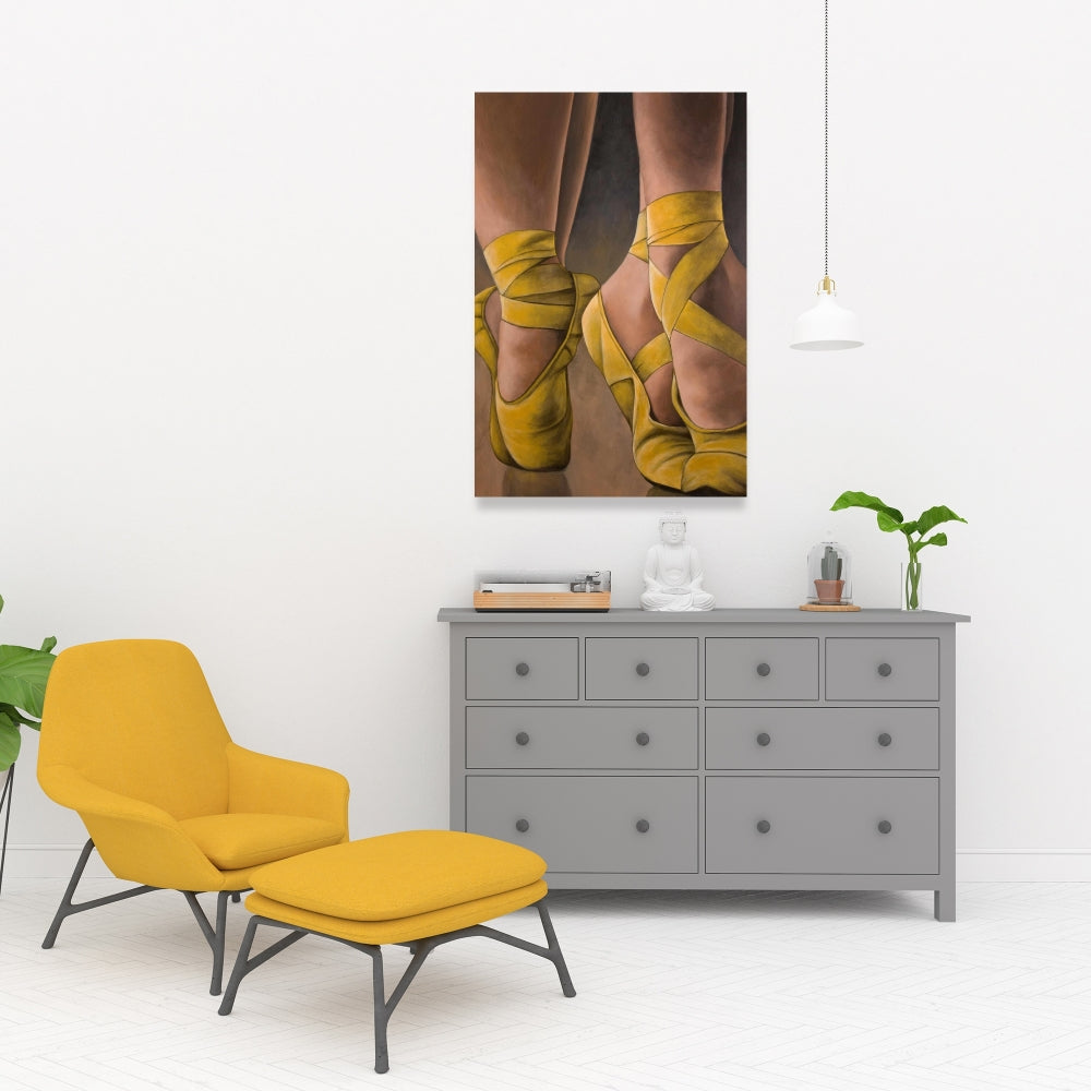Synchronized Ballerinas Yellow Canvas | Contemporary Wall Art