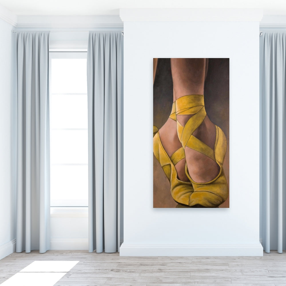 Synchronized Ballerinas Yellow Canvas | Contemporary Wall Art