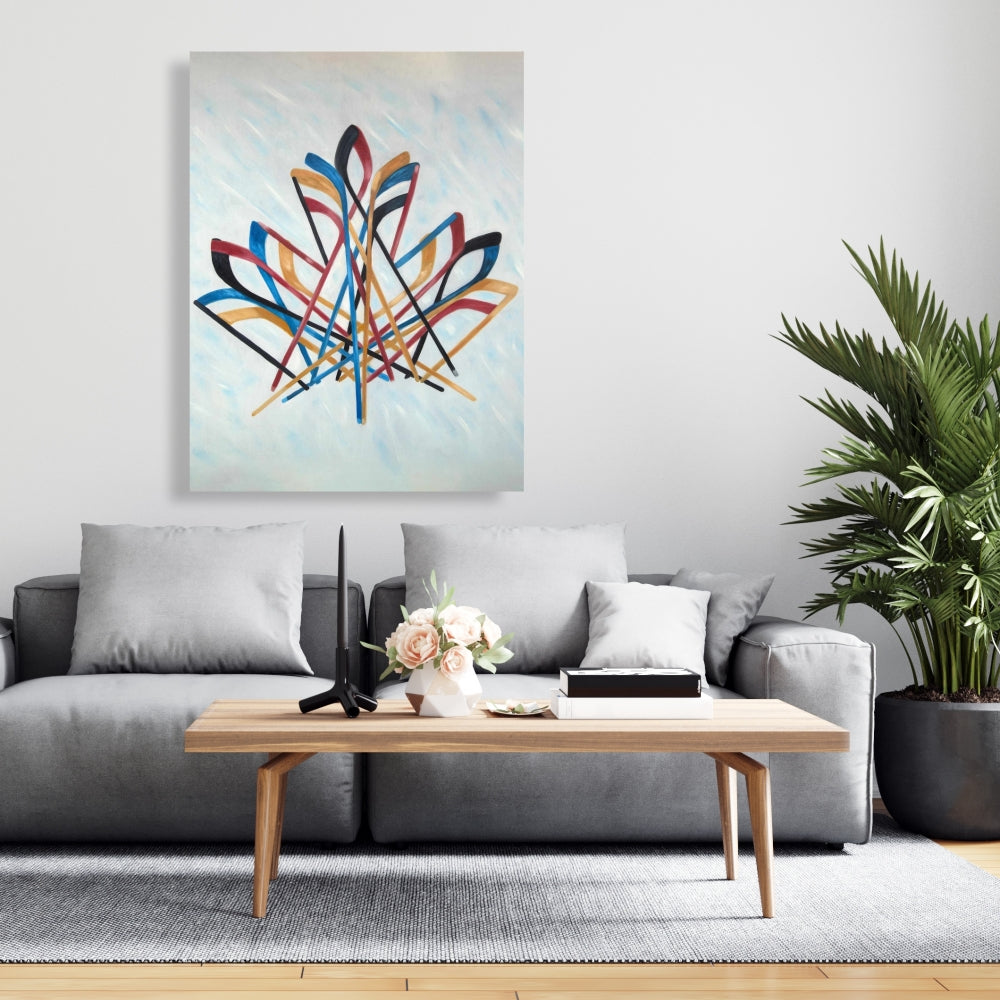 Blue Sports & Games Snow Canvas | Canadian Hockey Home Decor