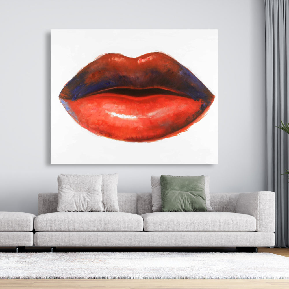 Romantic Beauty Bedroom Canvas - Red Lipstick Home Decor