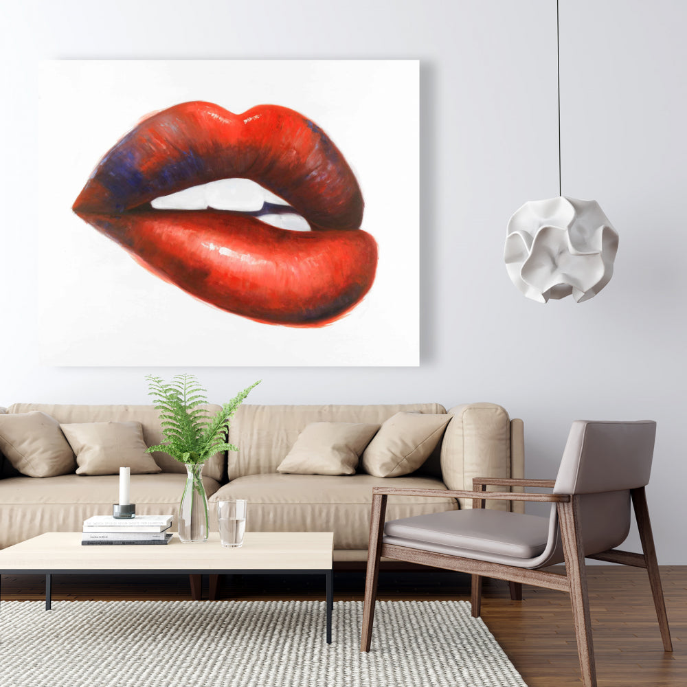 Romantic Fashion Red Canvas - Beautiful Red Mouth Decor