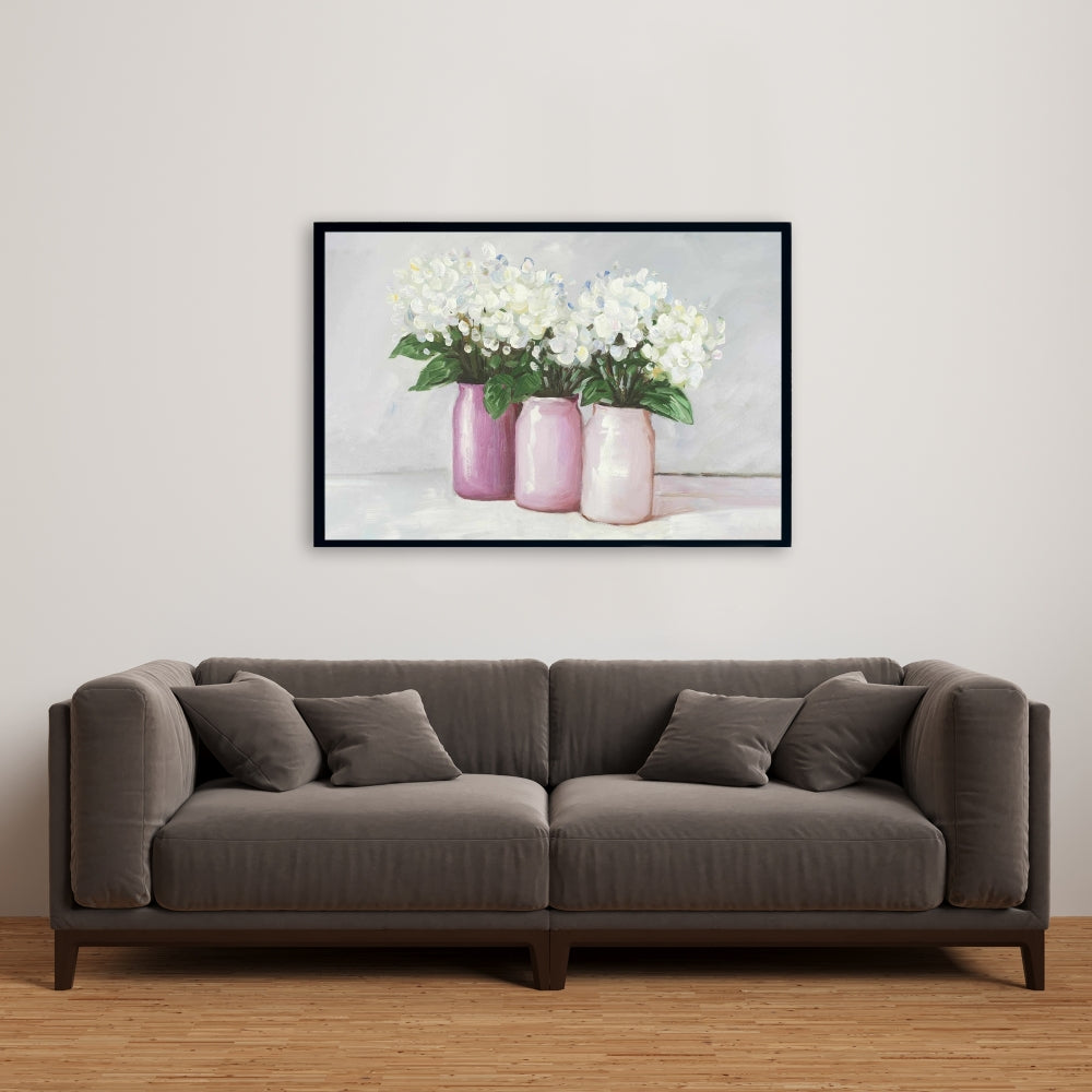 Hydrangea Flowers Canvas | Botanical Wall Art for Home Decor