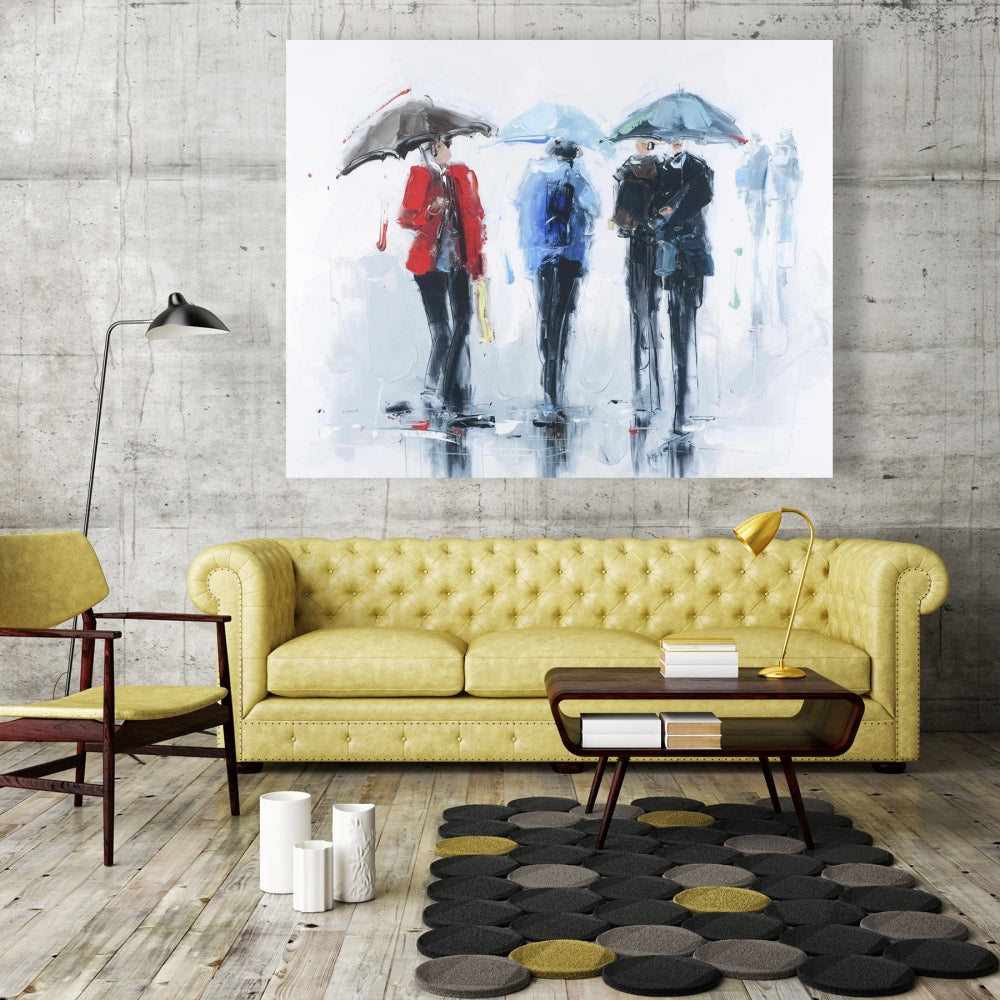 Blue Contemporary Canvas - Spring Shower | Home Decor Art