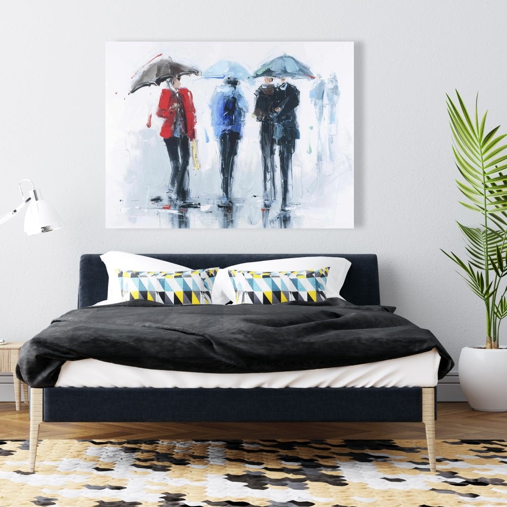 Blue Contemporary Canvas - Spring Shower | Home Decor Art