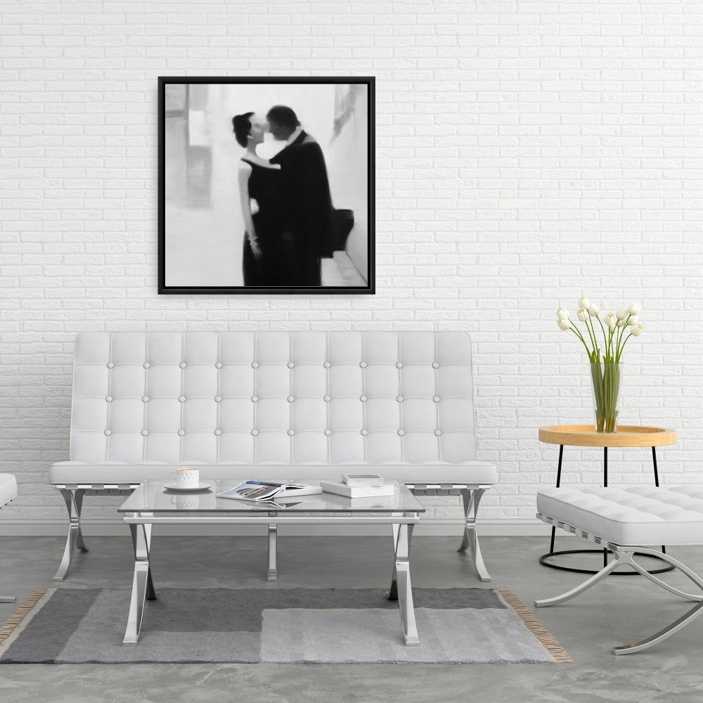 Couple in the Street Canvas - Figurative Bedroom Wall Art