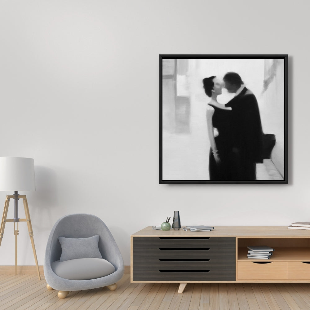 Couple in the Street Canvas - Figurative Bedroom Wall Art