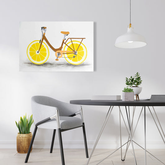Lemon Wheel Bike Canvas | Hobbies Illustrative Bedroom Decor