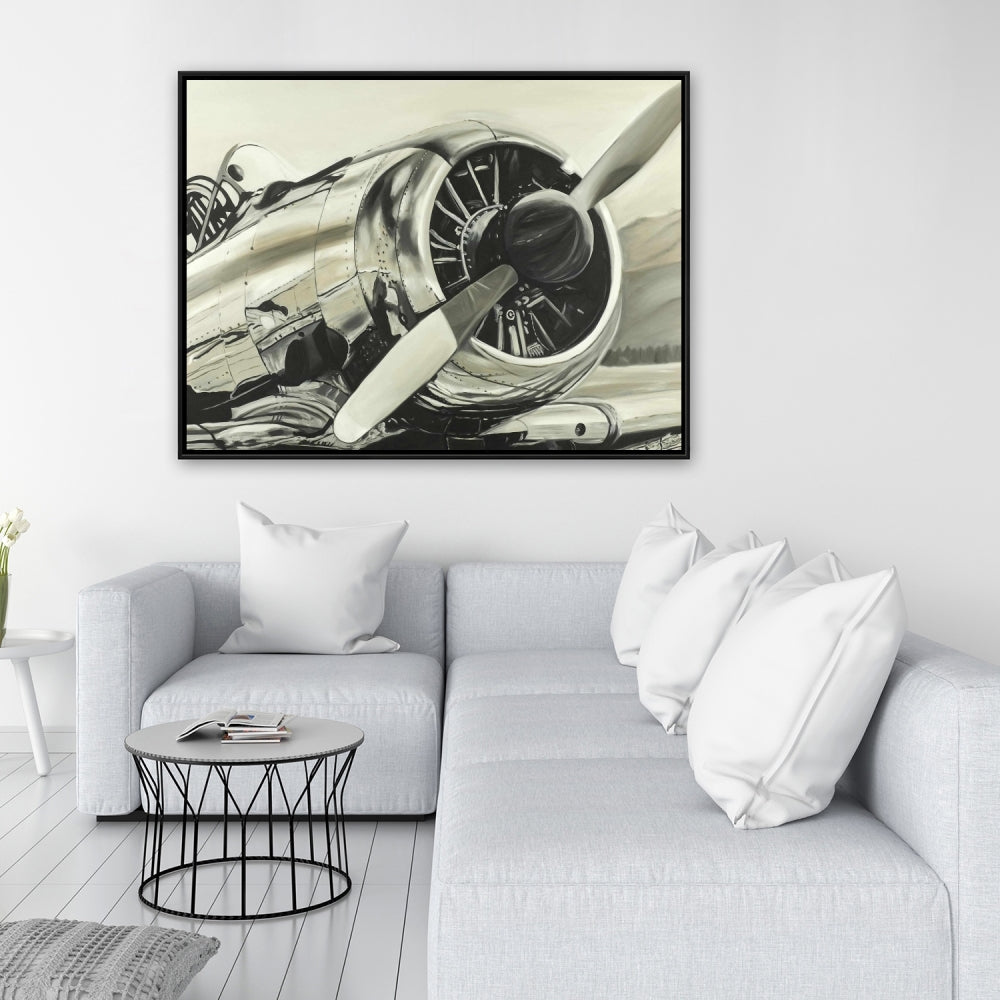 Vintage Aircraft Canvas | Black Framed | Home Decor Art