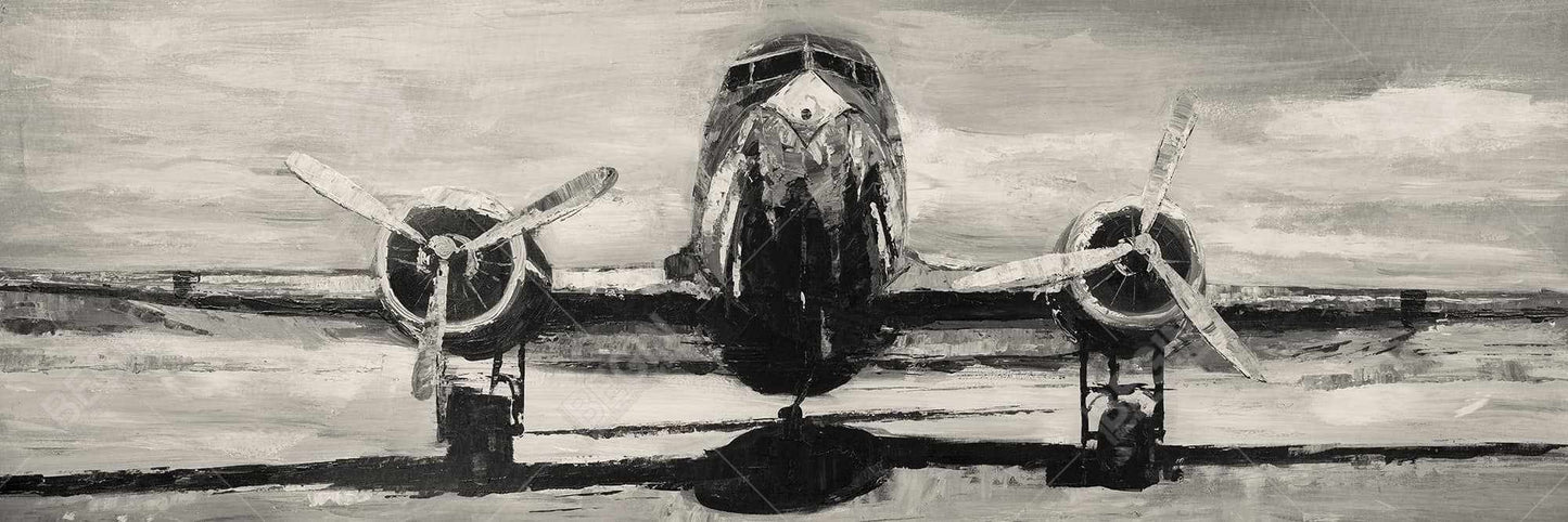 Toile d'avion sépia | Décoration d'intérieur industrielle et transport