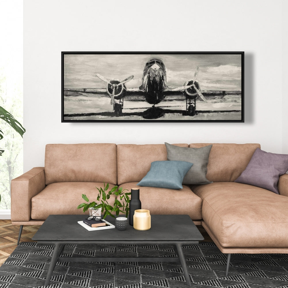 Toile d'avion sépia | Décoration d'intérieur industrielle et transport