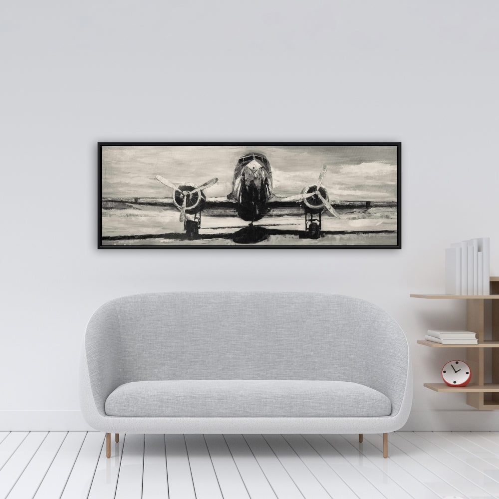 Toile d'avion sépia | Décoration d'intérieur industrielle et transport
