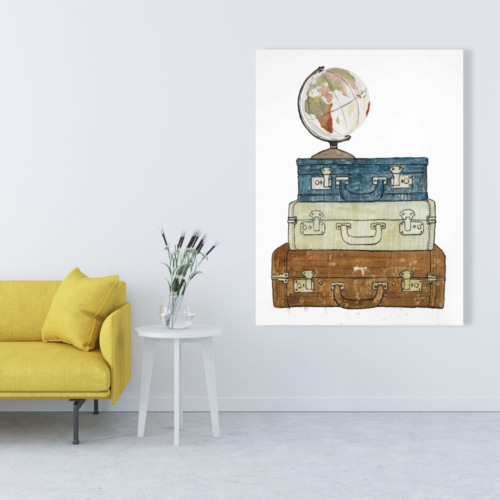 Vintage Man Cave Astronomy Canvas - Go Around the World Decor