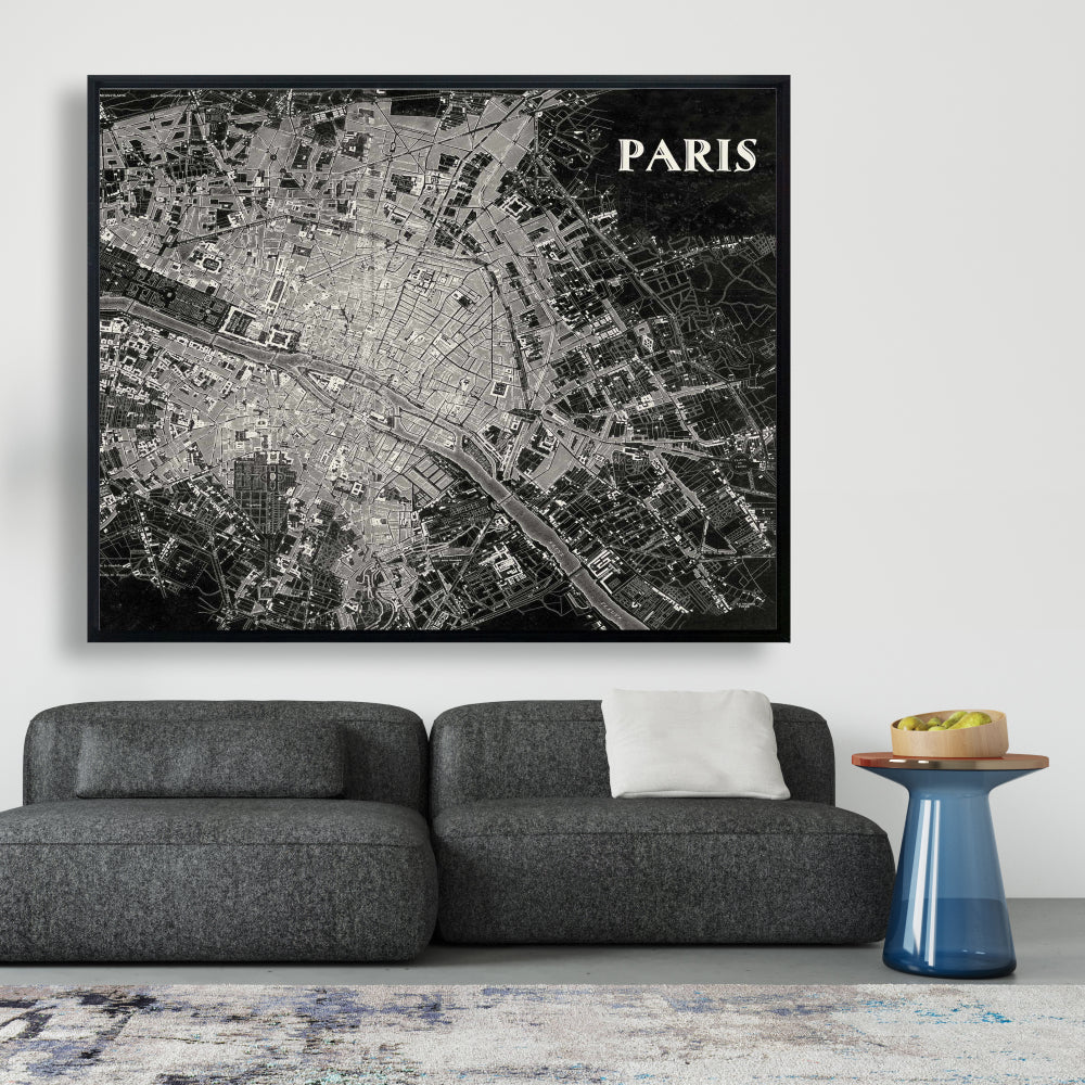 Toile encadrée représentant une vue satellite d'un avion - Décoration industrielle pour homme