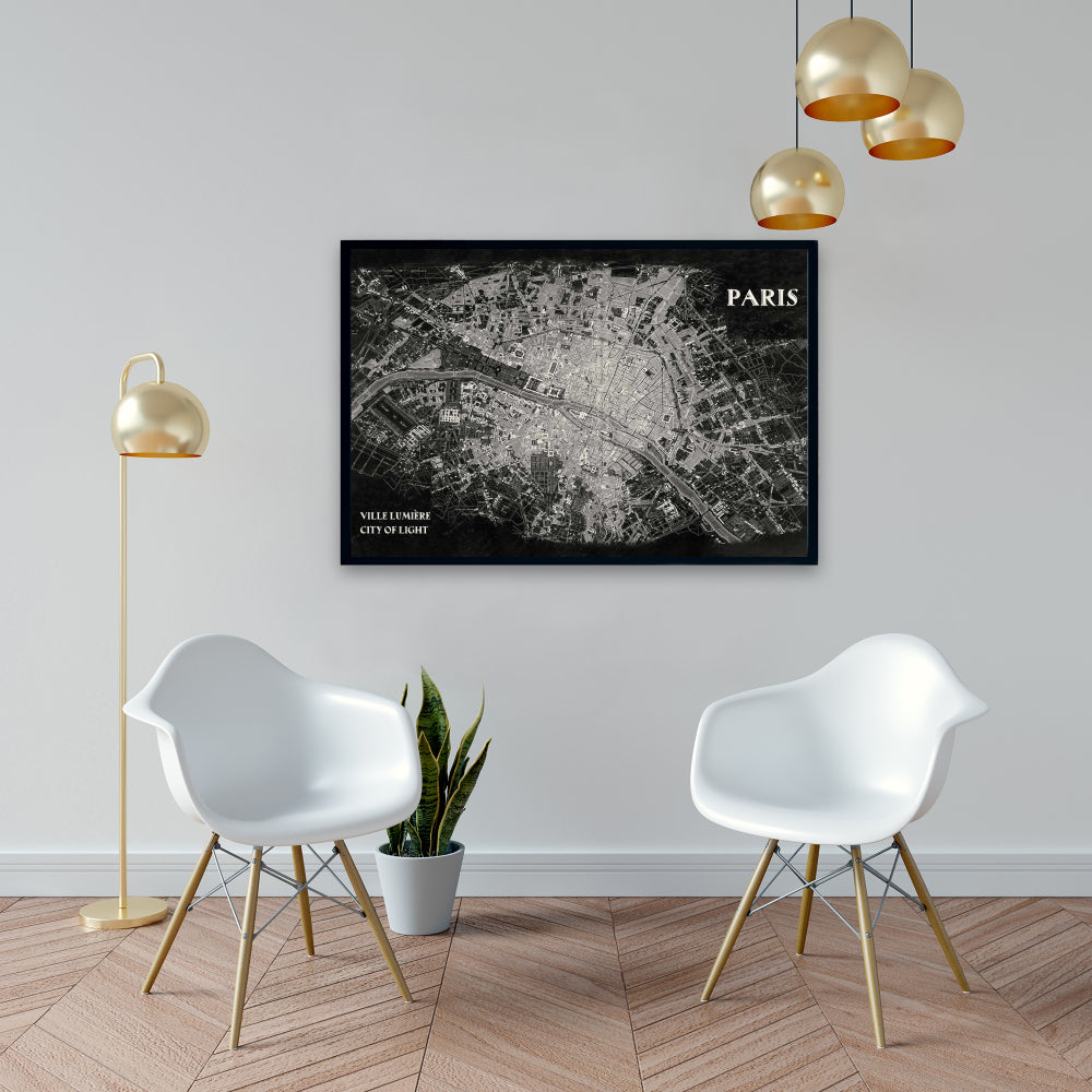 Toile encadrée représentant une vue satellite d'un avion - Décoration industrielle pour homme