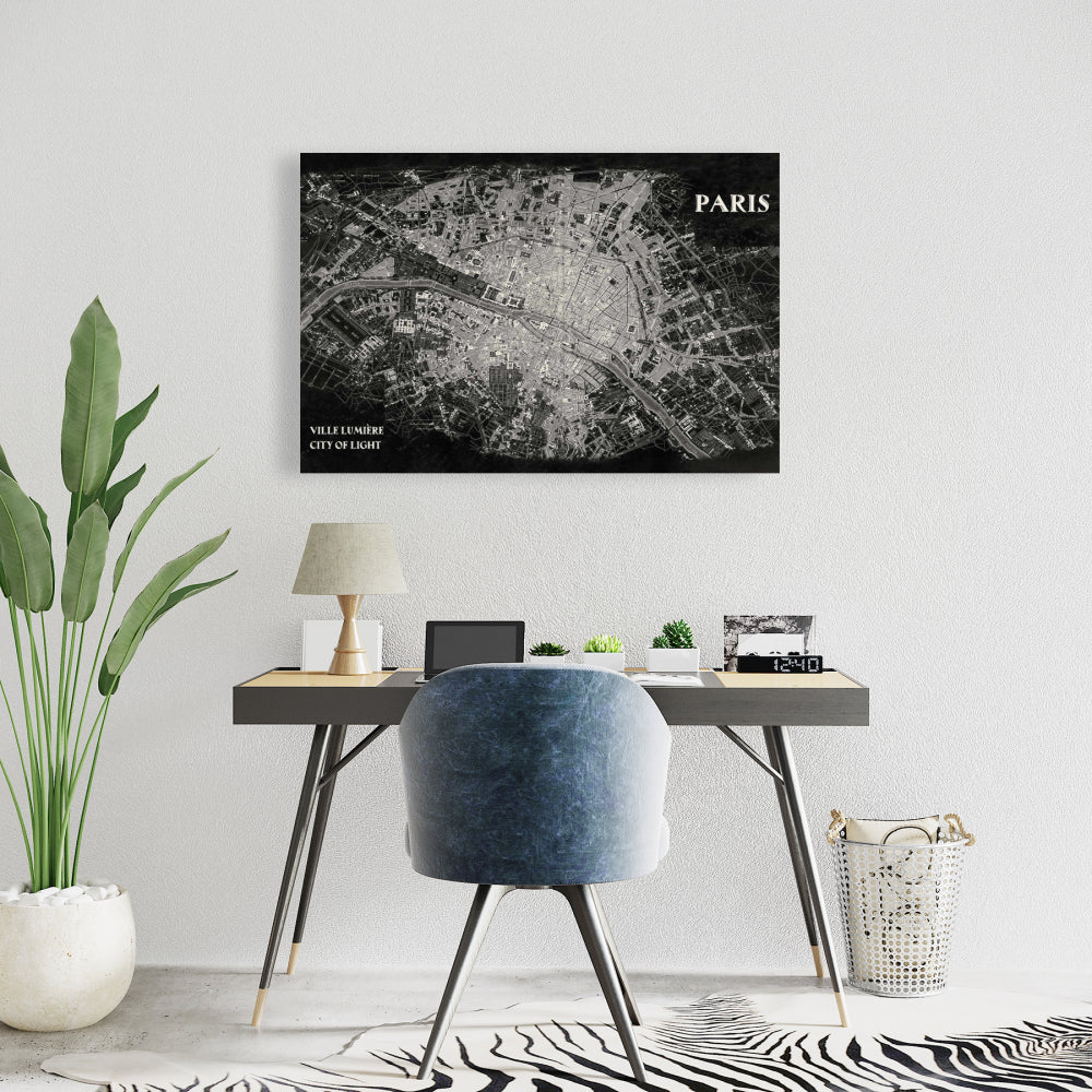 Toile avec vue satellite d'avion | Décoration industrielle pour homme