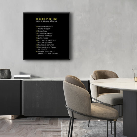 Recipe of Happiness Yellow Spiritual Canvas | Home Decor Art