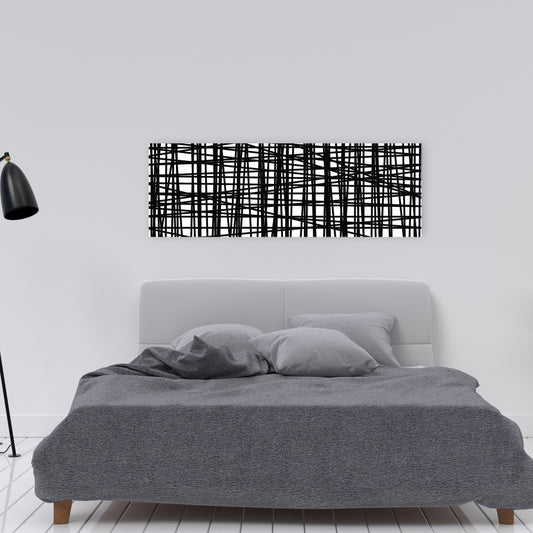 Abstract Small Stripes Canvas - Shapes Contemporary Bedroom Decor