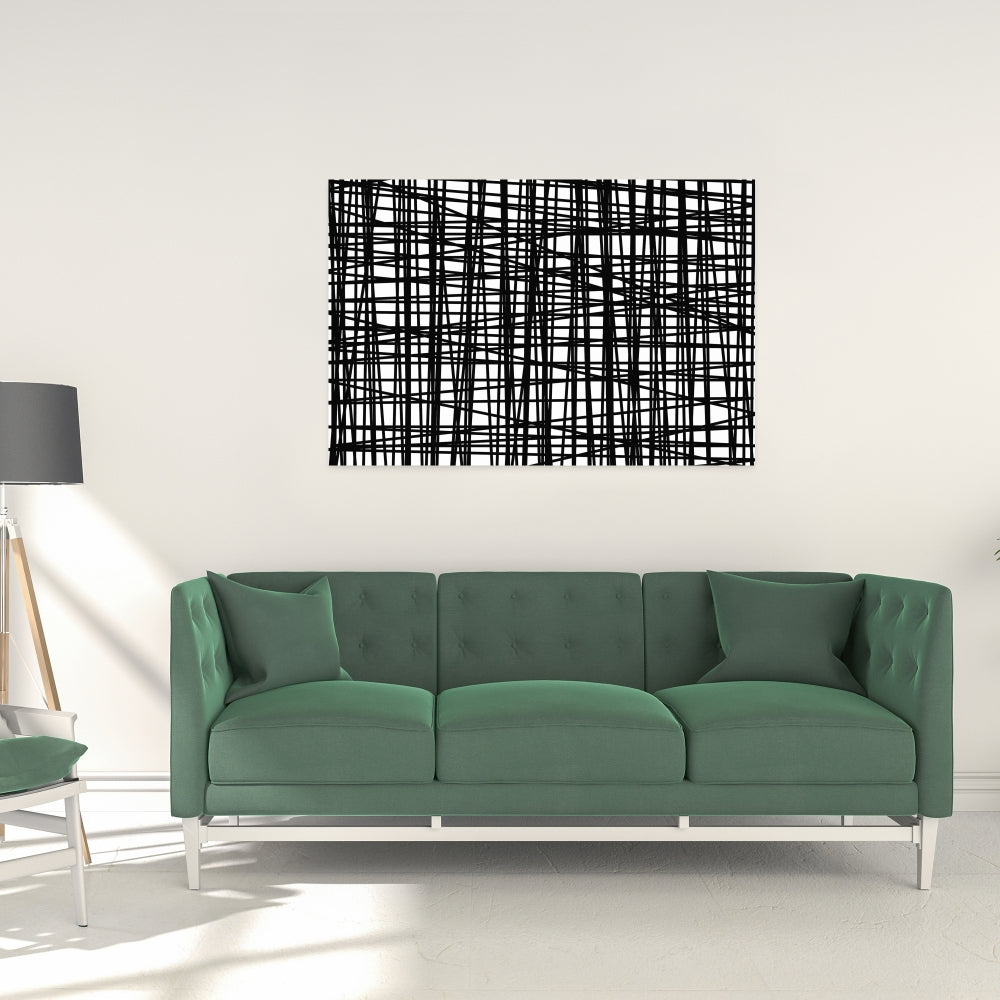 Abstract Small Stripes Canvas - Shapes Contemporary Bedroom Decor