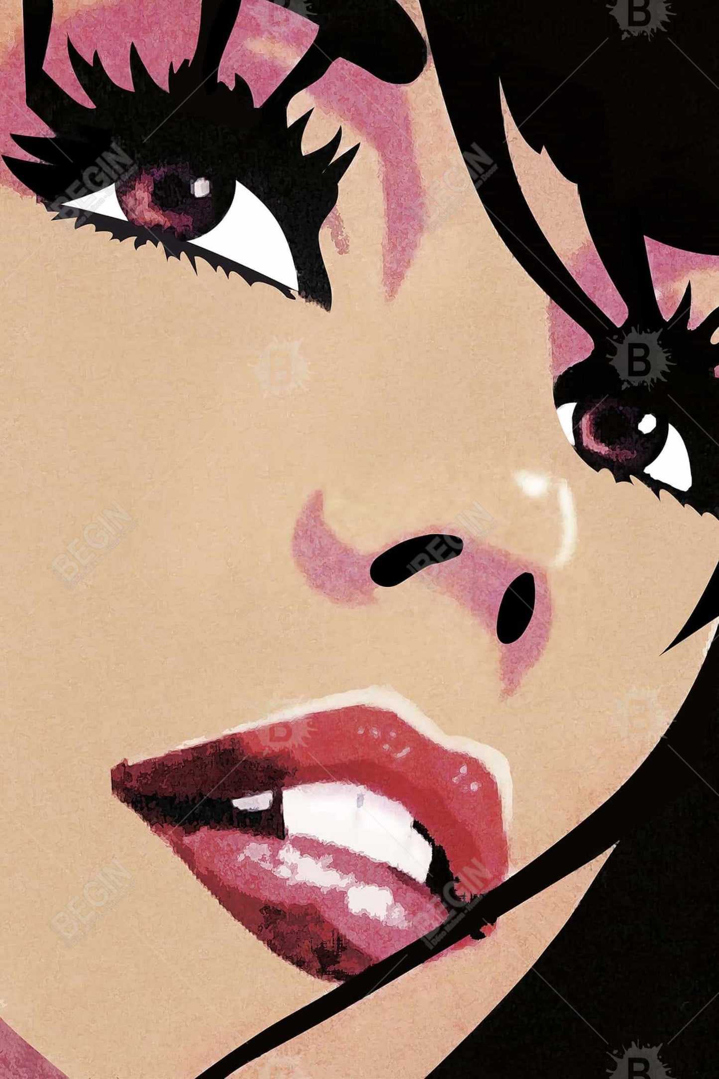 Retro Pink Fatal Woman Magnetic Canvas | Home Decor Art