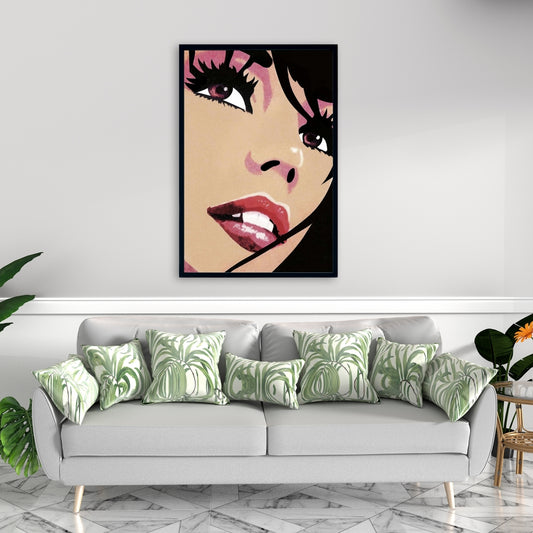 Pink Retro Fatal Woman Canvas | Home Decor Bedroom Art