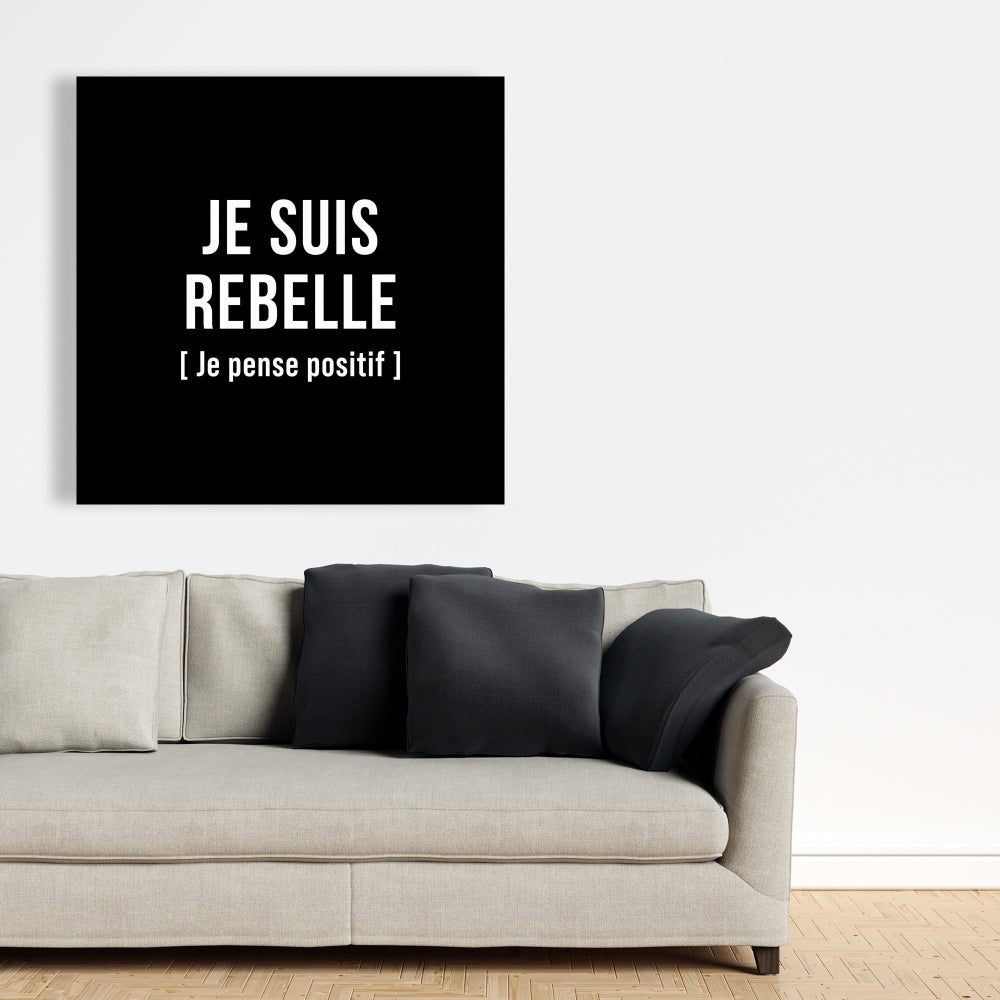 I'm Rebellious Black & White Shapes Canvas - Home Decor Art