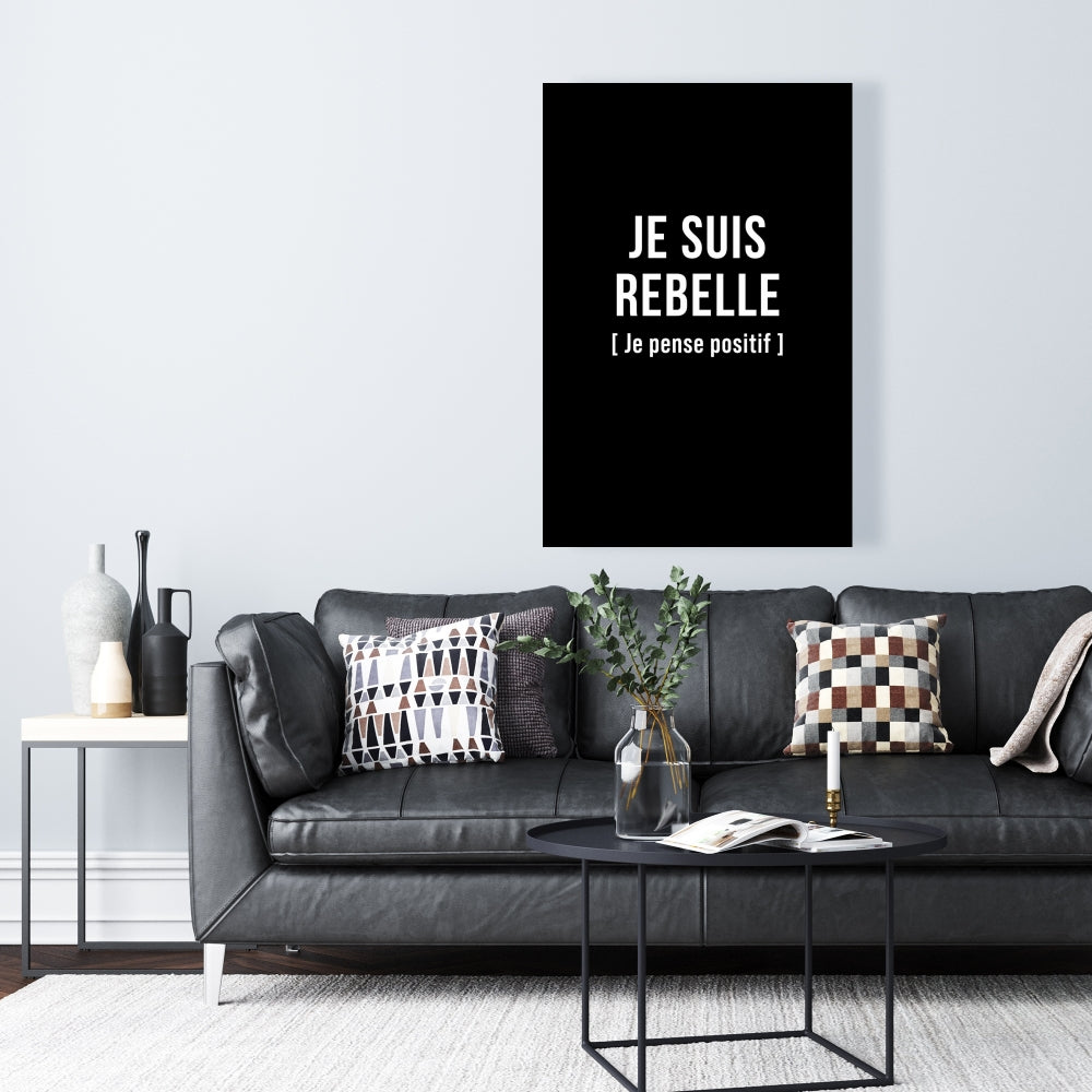 I'm Rebellious Black & White Shapes Canvas - Home Decor Art