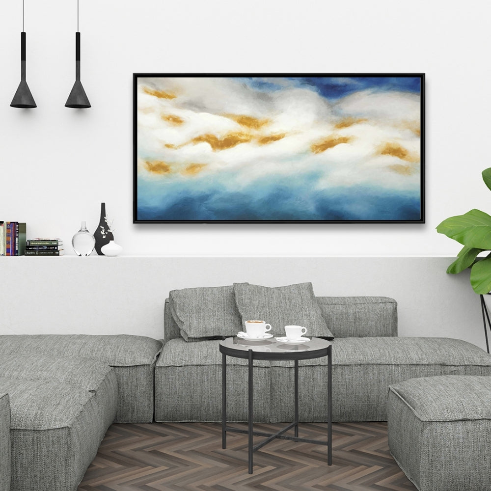Abstract Landscape Canvas | Blue Patterned Wall Art Decor