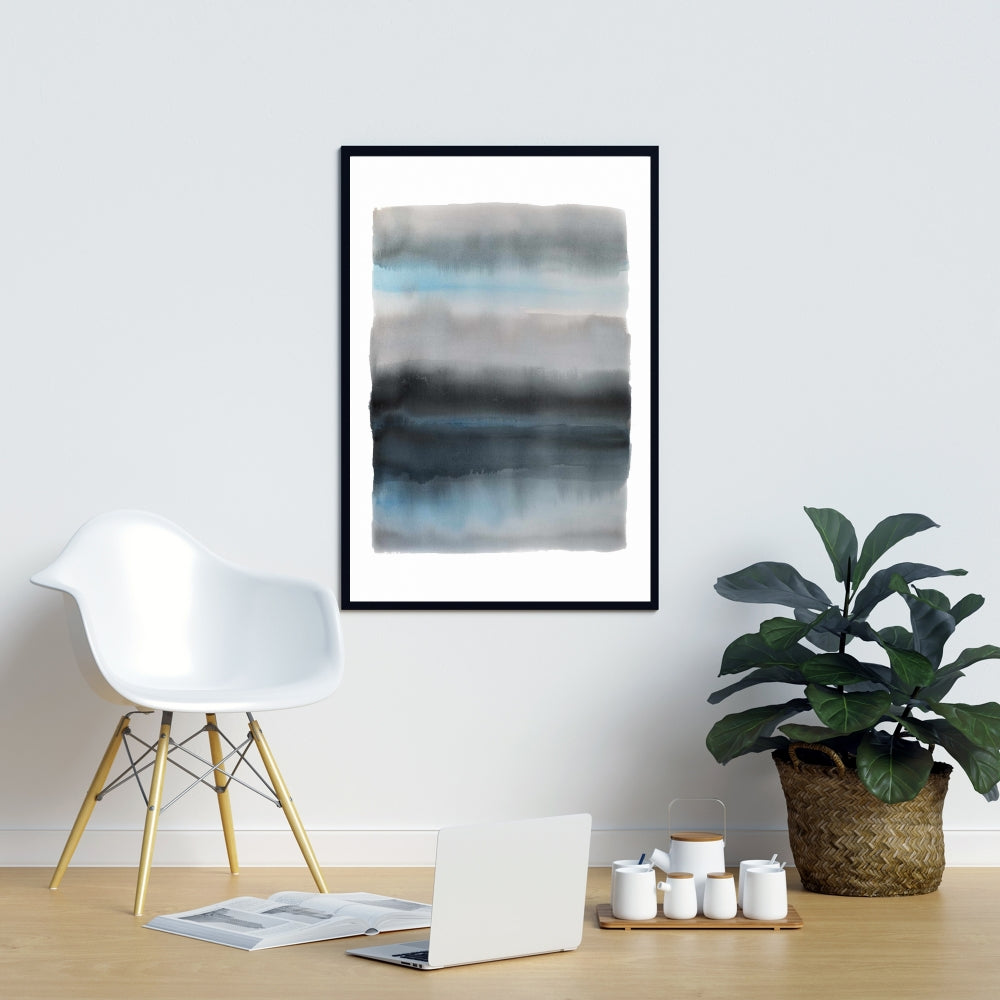 Abstract Blue Framed Canvas - Shade of Blue Home Decor