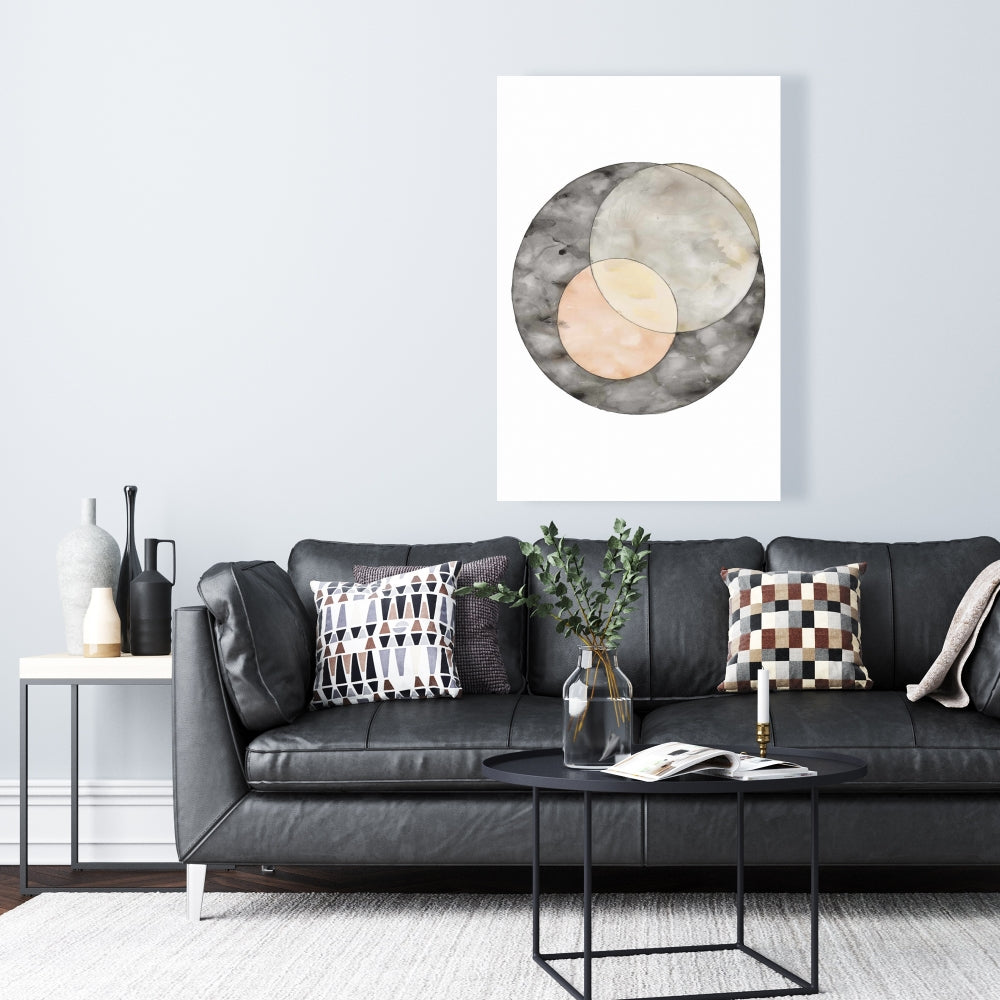 Retro Living Room Abstract Canvas - Interlocking Home Decor