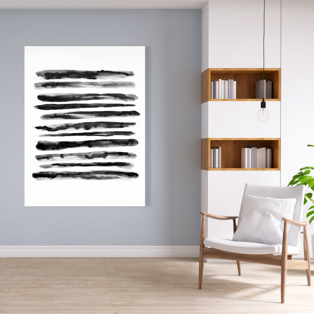 Hatching Abstract Shapes Bathroom Canvas - Modern Home Decor