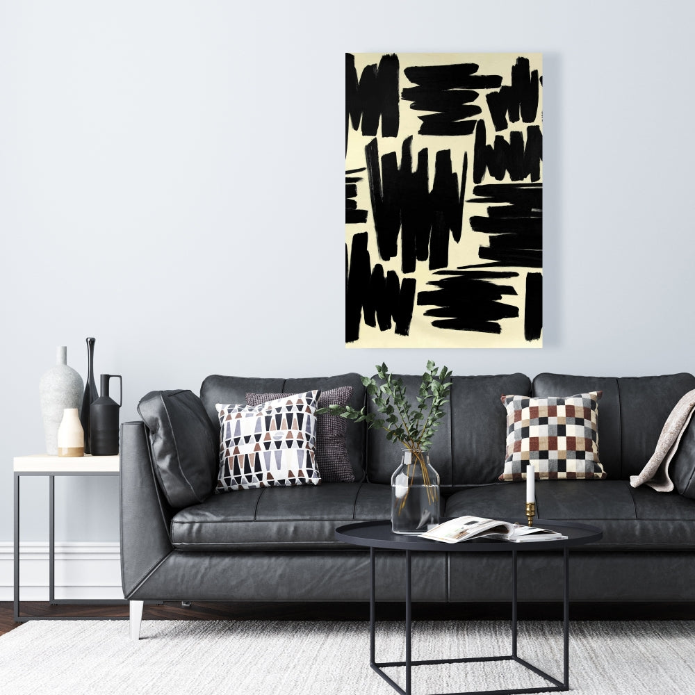 Deconstructed Stripes Abstract Canvas - Man Cave Wall Art