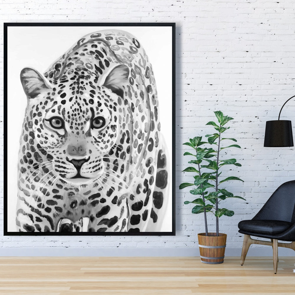 Leopard Ready to Attack - African Canvas Art for Home Decor