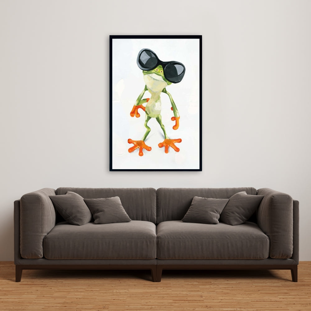Funny Frog with Sunglasses Canvas | Home Decor Wall Art