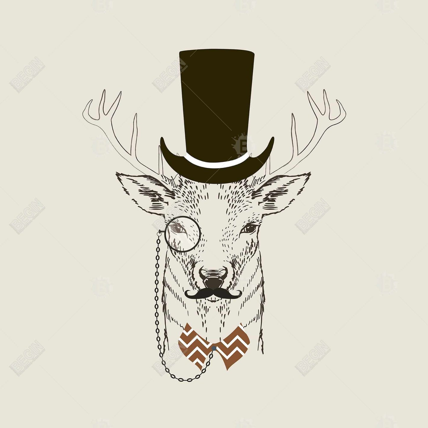 Aristocrat Roe Deer Canvas - Rustic Brown Framed Home Decor