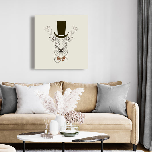 Aristocrat Roe Deer Canvas - Deer Brown Animals Home Decor