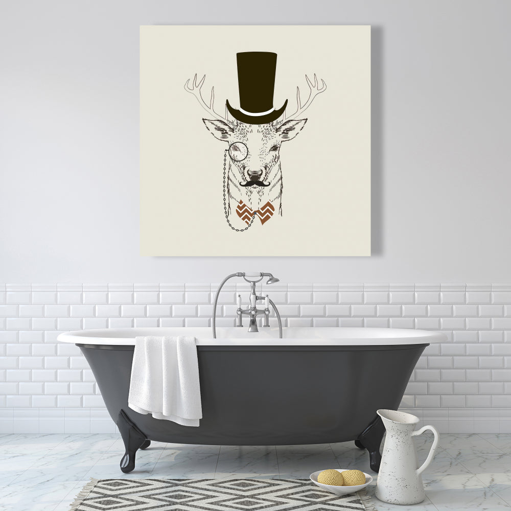 Aristocrat Roe Deer Canvas - Deer Brown Animals Home Decor