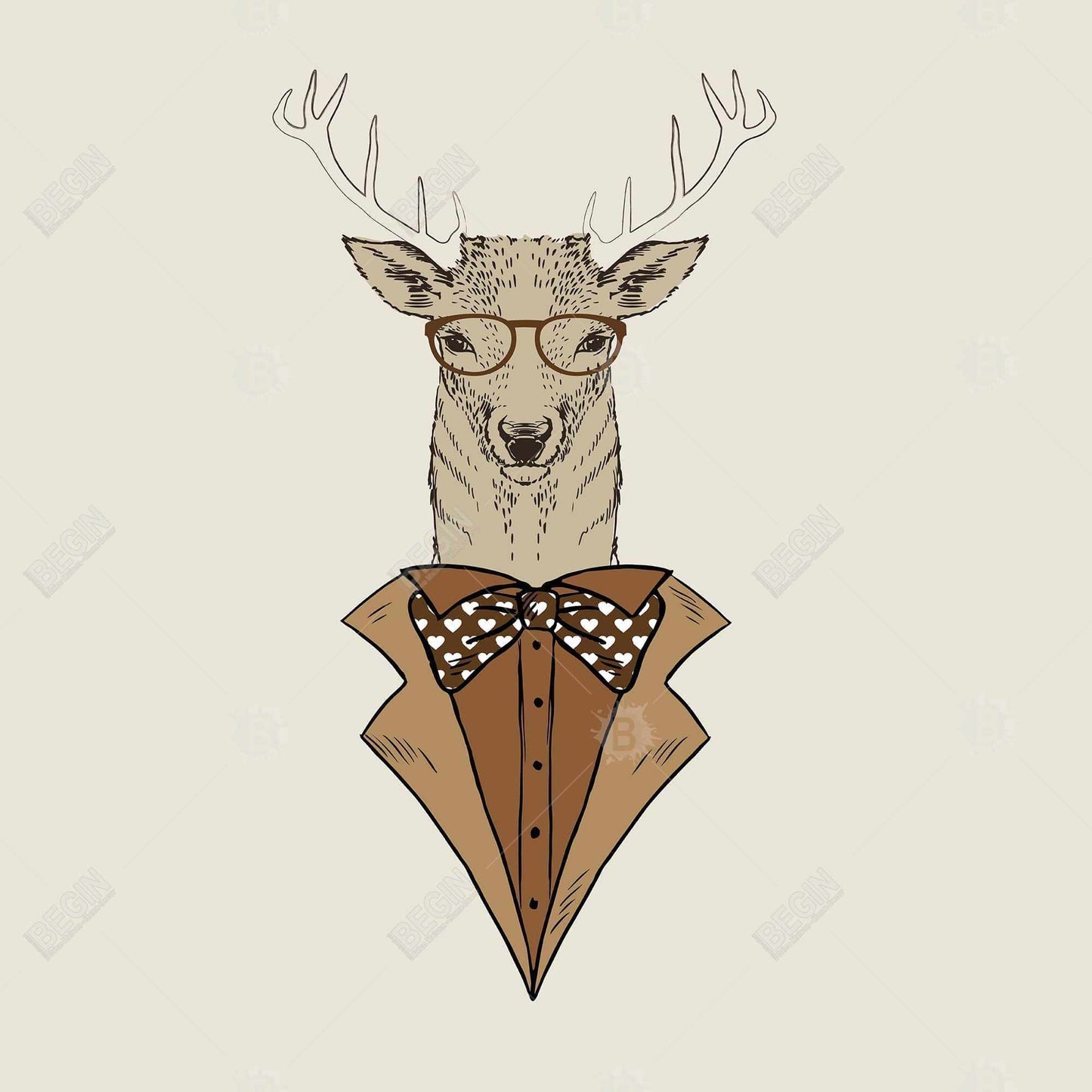 Brown Deer Animals Canvas | Deer with Brown Coat Home Decor
