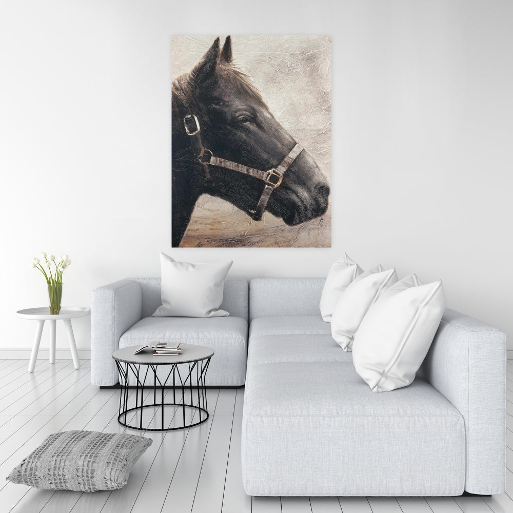 Gallopin the Brown Horse Canvas | Bedroom Home Decor Art