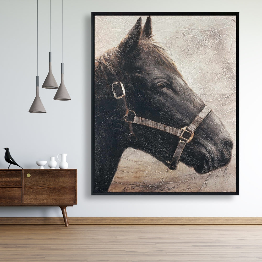 Gallopin the Brown Horse Canvas | Farm Animal Decor | Bedroom