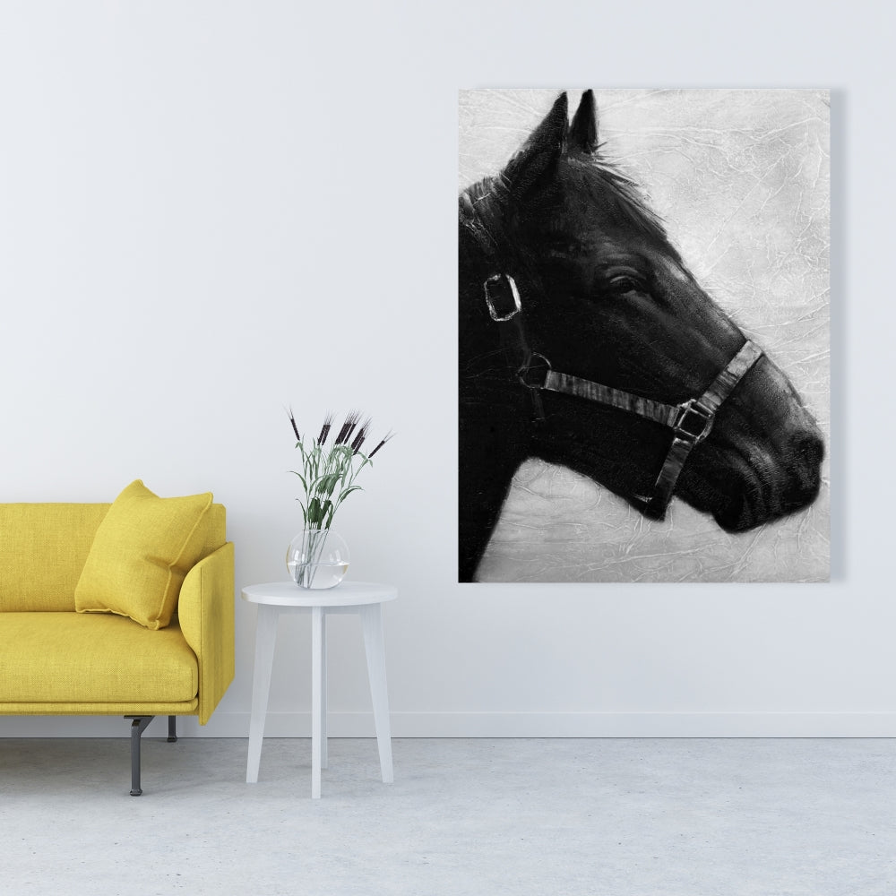 Gallopin the Horse Gray Canvas - Farm Animal Bedroom Decor