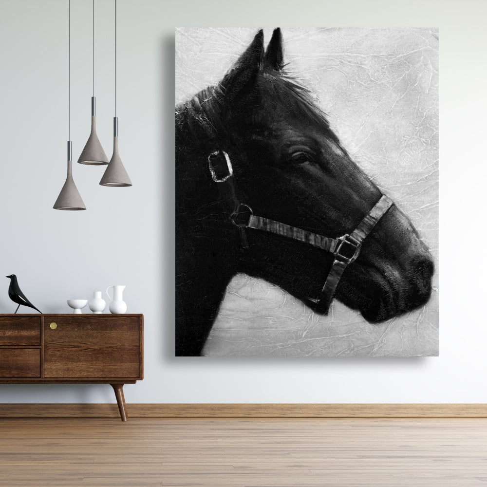 Gallopin the Horse Gray Canvas - Farm Animal Bedroom Decor