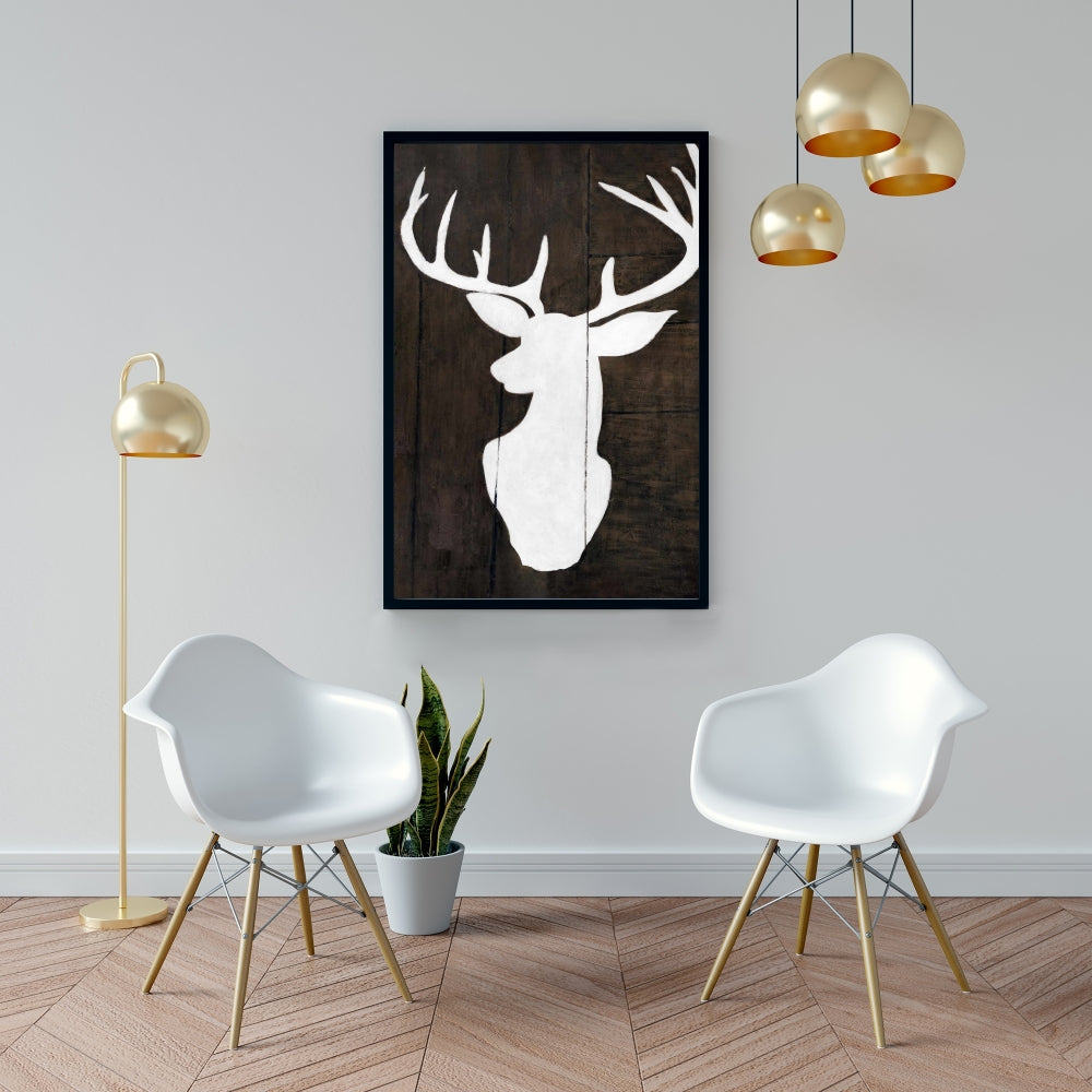 Silhouette of a Deer | Rustic Bedroom Canvas Wall Art Decor