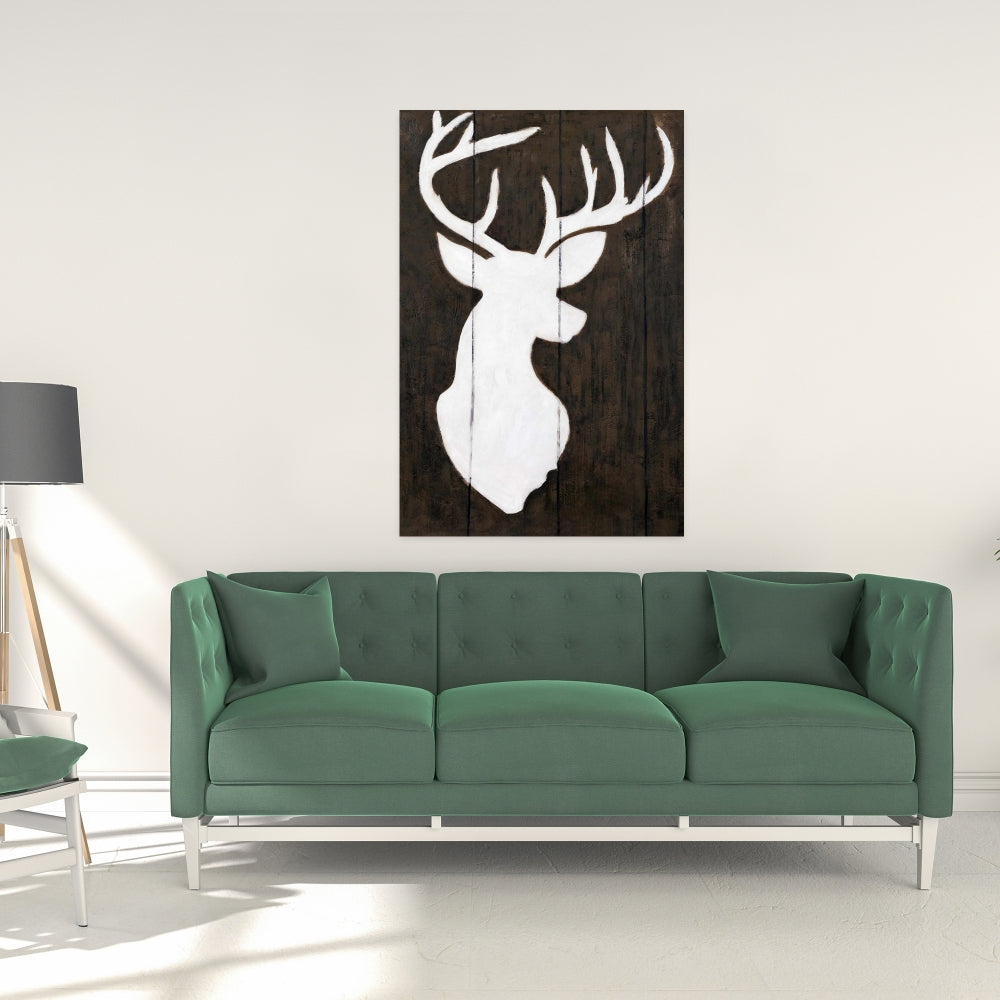 Toile Silhouette de cerf blanc | Décoration murale