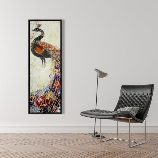 Majestic Peacock Canvas | Contemporary Bedroom Wall Art Decor