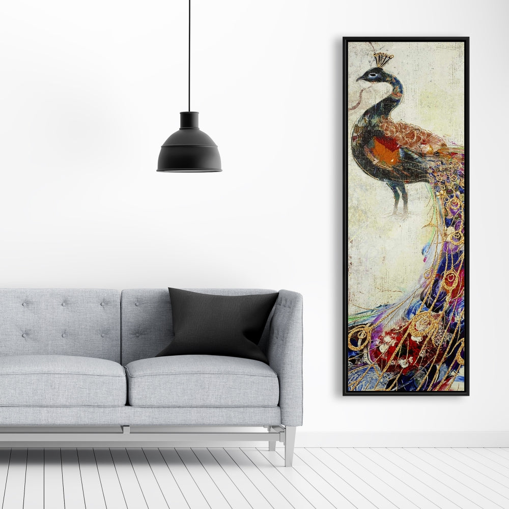 Majestic Peacock Canvas | Contemporary Bedroom Wall Art Decor