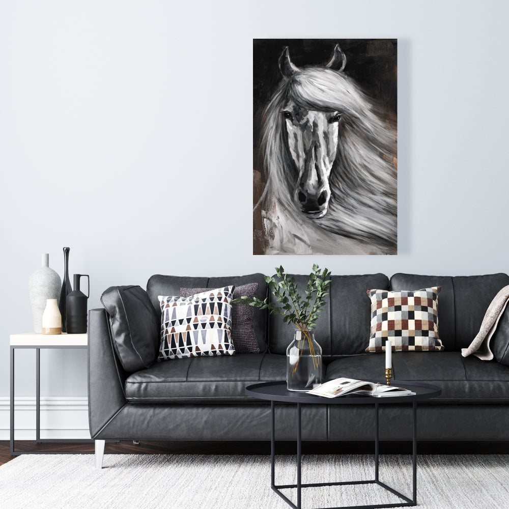 White Horse Rustic Canvas | Home Decor | Animal Wall Art
