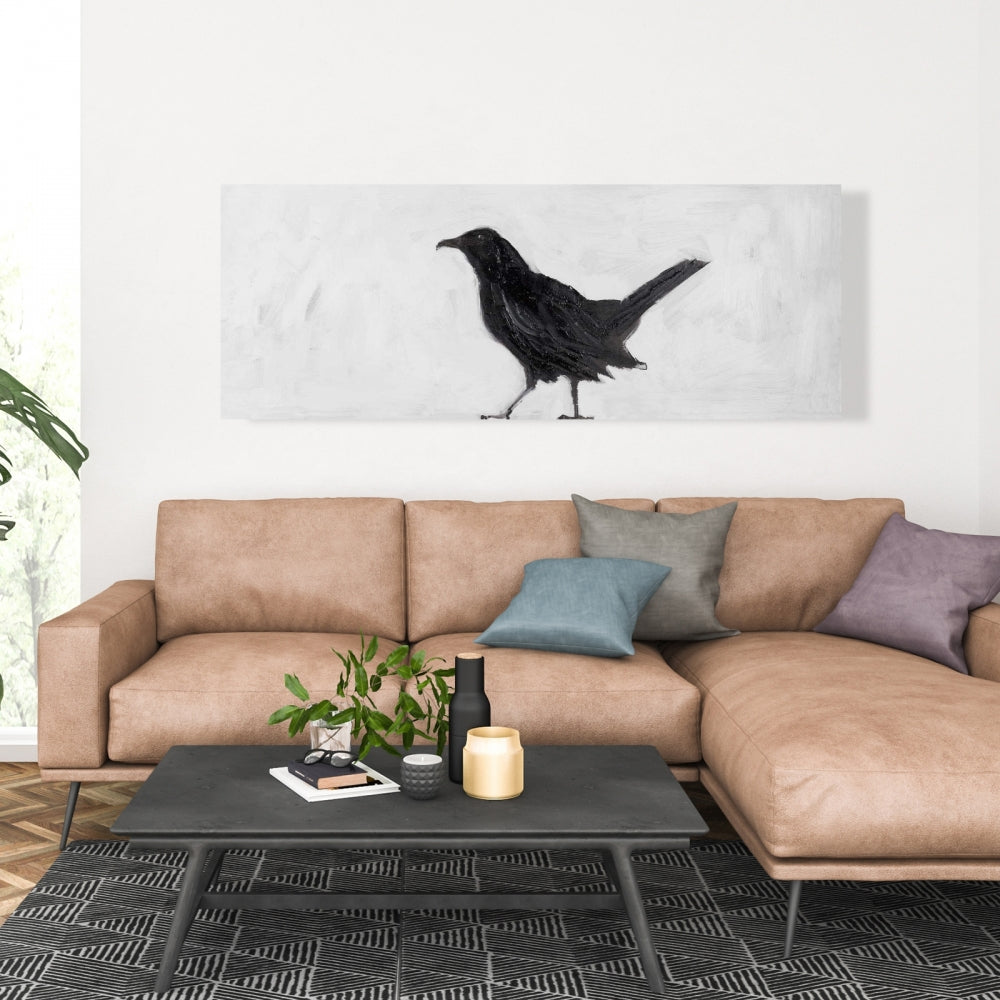 Lonely Crow Black & White Canvas | Home Decor | Living Room Art